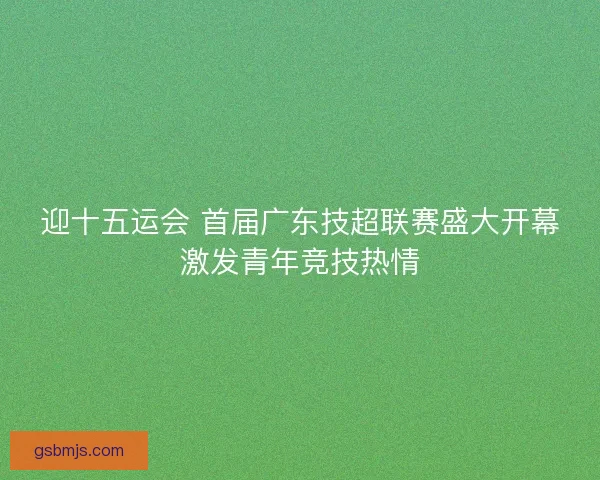 迎十五运会 首届广东技超联赛盛大开幕激发青年竞技热情