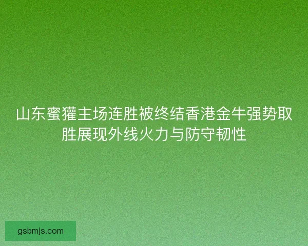 山东蜜獾主场连胜被终结香港金牛强势取胜展现外线火力与防守韧性