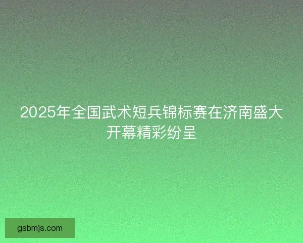 2025年全国武术短兵锦标赛在济南盛大开幕精彩纷呈 2025年全国武术短兵锦标赛在济南盛大开幕精彩纷呈